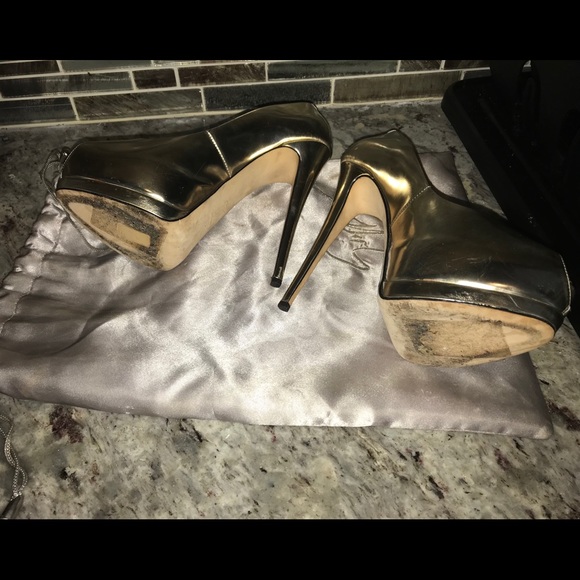Gold Giuseppe Zanotti Platform Pumps - Picture 6 of 8